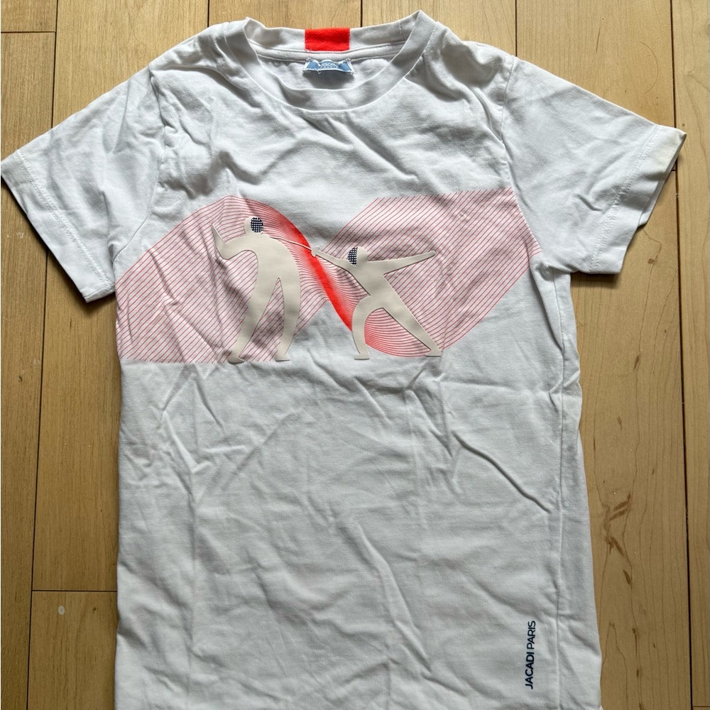 Jacquemus White Tee with Pink and Orange Design